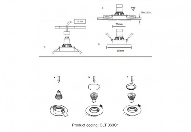 Встраиваемый светильник Crystal Lux CLT 063C1 WH 