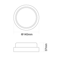 Ultraflash LBF-0312 C01 (Св-к LED влагозащищённый, 12 Вт, IP65, 220В, 4000К, круг) (15338)