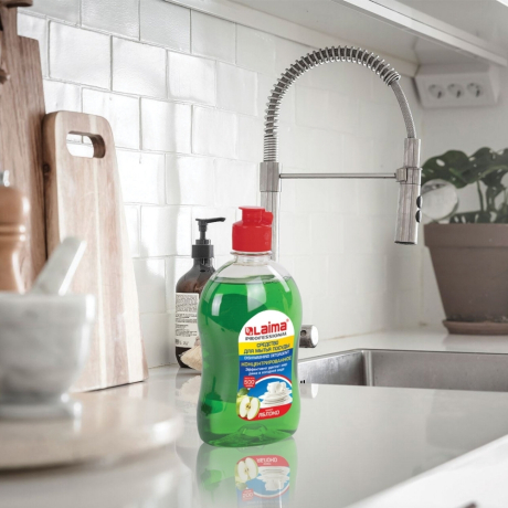 Нарушена упаковка! <220777> Средство для мытья посуды 500 г, LAIMA PROFESSIONAL, концентрат, "Яблоко", 604650 (604650)