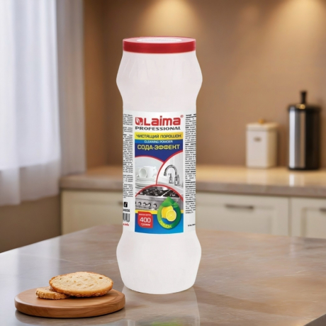 Нарушена упаковка! <220783> Чистящее средство 400 г, LAIMA PROFESSIONAL Сода-Эффект "Лимон", порошок, 604656 (604656)