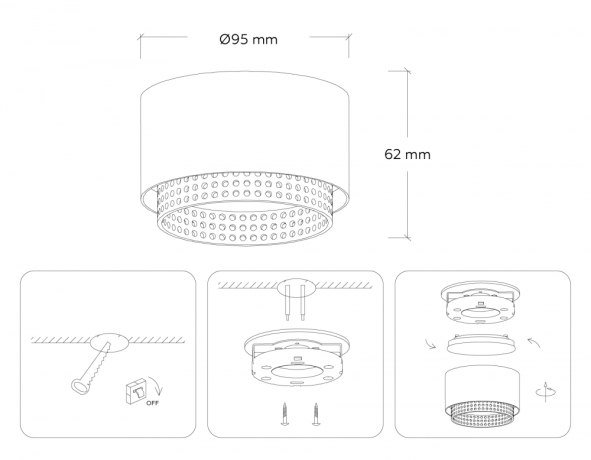 Встраиваемый светильник с лампочкой Ambrella light TN71275+Lamps 