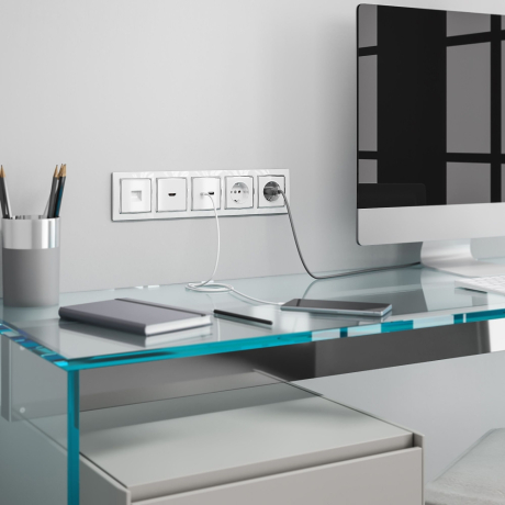 Розетка HDMI без рамки Werkel белый W1186001