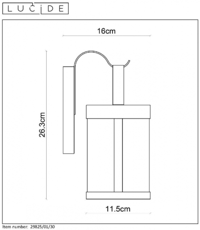29825/01/30 Уличный настенный светильник Lucide Lindelo