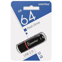 Набор из 2 шт, Флеш-диск 64 GB, SMARTBUY Crown, USB 2.0, черный, SB64GBCRW-K (512783)