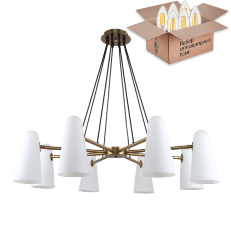 Подвесная люстра с лампочками Favourite Vision 2763-8P+Lamps E14 Свеча 