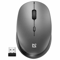 Мышь беспроводная DEFENDER Auris MB-027, USB, 3 кнопки + 1 колесо-кнопка, оптическая, серая, 52029 (513817)