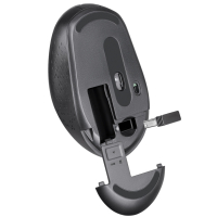 Мышь беспроводная DEFENDER Auris MB-027, USB, 3 кнопки + 1 колесо-кнопка, оптическая, серая, 52029 (513817)