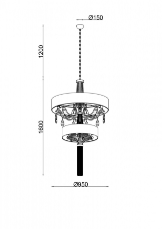 Подвесная люстра Lucia Tucci Cosmopolitan 2970.18 Black 