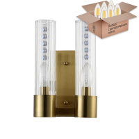 Бра Crystal Lux с лампочками OTONO AP2 BRASS/TRANSPARENTE+Lamps E14 Свеча
