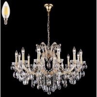 Подвесная люстра с лампочками CRYSTAL LUX Hollywood SP12 Gold+Lamps