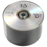 Диски CD-R VS 700 Mb 52x Bulk (термоусадка без шпиля), КОМПЛЕКТ 50 шт., VSCDRB5001 (511536)