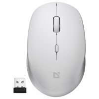 Мышь беспроводная DEFENDER Auris MB-027, USB, 3 кнопки + 1 колесо-кнопка, оптическая, белая, 52028 (513819)