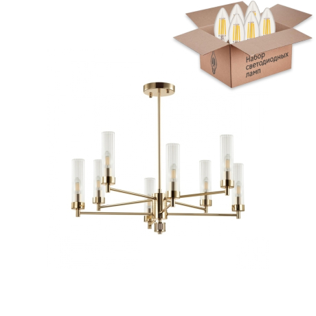 Люстра на штанге с лампочками Lumion Kamilla 5274/8C+Lamps E14 Свеча 