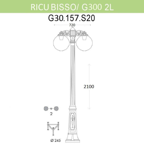 Фонарный столб Fumagalli Globe 300 G30.157.S20.BZF1RDN
