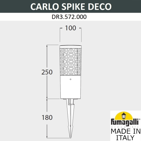 Ландшафтный светильник Fumagalli Carlo Deco SPIKE DR3.572.000.LXU1L