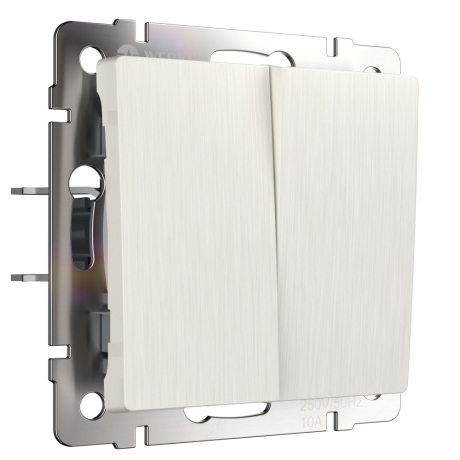 Выключатель проходной двухклавишный без рамки Werkel перламутровый рифленый W1122013