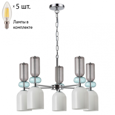 Подвесная люстра с лампочками Lumion Gillian 5235/5+Lamps E14 Свеча 