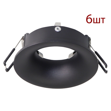 Комплект 6шт. Светильники точечные встраиваемые со сменной лампой Arte Lamp CORNO A2863PL-1BK-6 