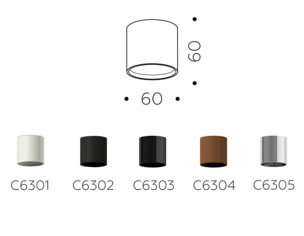 Корпус светильника накладной для насадок D60mm Ambrella light Diy Spot C6301 