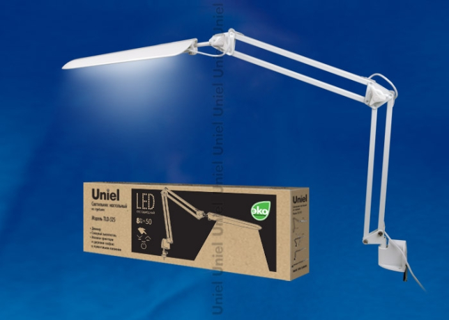 Настольная лампа на струбцине с диммером Uniel TLD-524 White/LED/500Lm/4500K/Dimmer (10610) 
