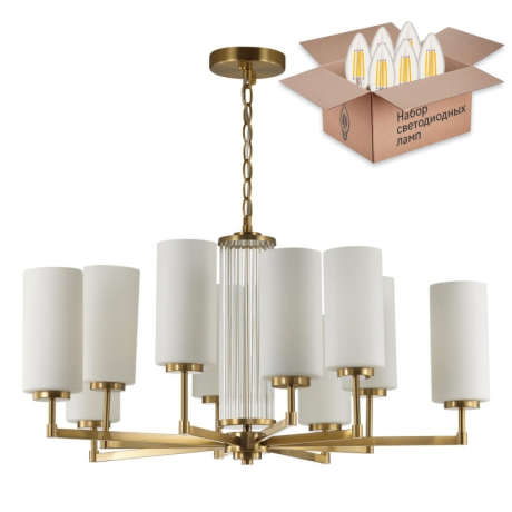 Подвесная люстра с лампочками Odeon Light Kasali 4990/10+Lamps Е27 Свеча 