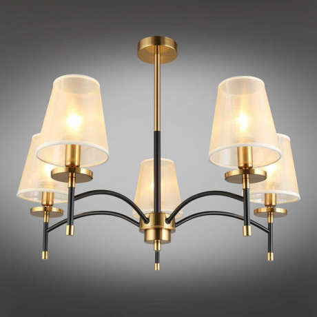 Люстра на штанге с лампочками Omnilux OML-67307-05+Lamps 