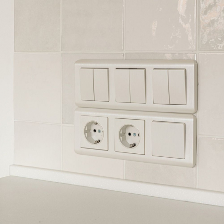 Выключатель  двухклавишный (перламутровый рифленый) Werkel W1120013