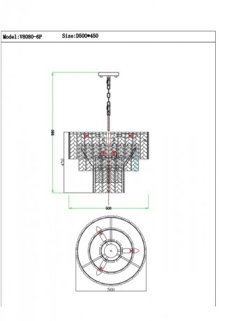Подвесная люстра Moderli Alberto V8080-6P 
