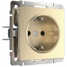 Розетка с заземлением и со шторками, без рамки Werkel шампань рифленый W1171110