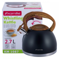 Чайник 2,7л из нержавеющей стали со свистком и нейлоновой ручкой Kamille 1087
