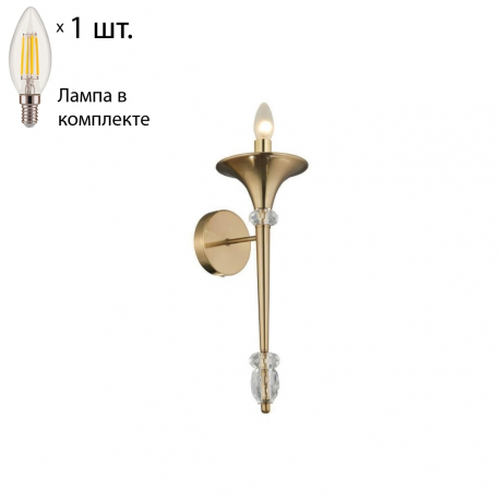Бра Crystal Lux с лампочкой Miracle AP1 Bronze+Lamps E14 Свеча 