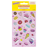 Нарушена упаковка!  <237018> Наклейки зефирные "Сладости", многоразовые, 10х15 см, ЮНЛАНДИЯ, 661800 (661800)