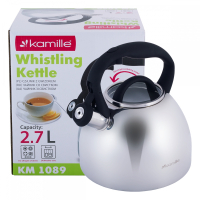 Чайник 2,7л из нержавеющей стали со свистком и нейлоновой ручкой Kamille 1089