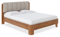 Кровать полутораспальная Wood Home 2 Орматек 140-200 Кровать Wood Home 2 Антик (сосна) с брашированием/Diva Нюд (316) (DK)