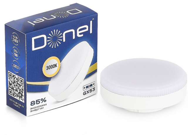 Лампа светодиодная Donel DN03 GX53 7Вт 3000K DN03006W7GX53 
