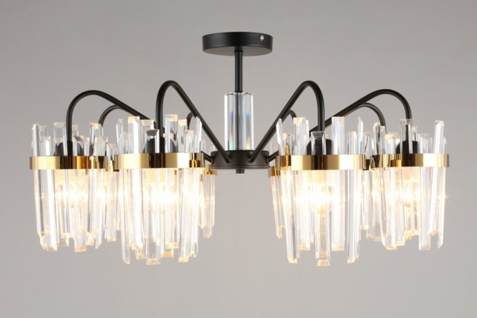 Люстра на штанге с лампочками Omnilux OML-67717-08+Lamps 