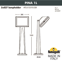 Садовый светильник-столб Fumagalli PINA 1L 4P2.613.010.AYF1R