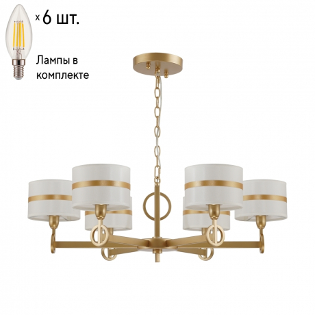 Подвесная люстра с лампочками Favourite Mateo 2634-6P+Lamps E14 Свеча 