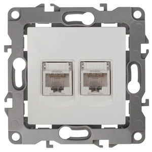 Розетка информационная 2XRJ45 ЭРА 12 12-3108-01 Б0014729