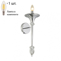 Бра Crystal Lux с лампочкой Miracle AP1 Chrome+Lamps E14 Свеча