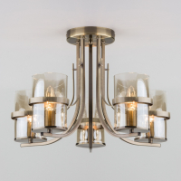 60085/5 античная бронза античная бронза Потолочная люстра со стеклянными плафонами Eurosvet Coppa