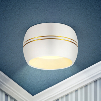 Нарушена упаковка!  <290823> Встраиваемый светильник под лампу GX53 ЭРА KL81 WH/GD белый/золото Б0049010