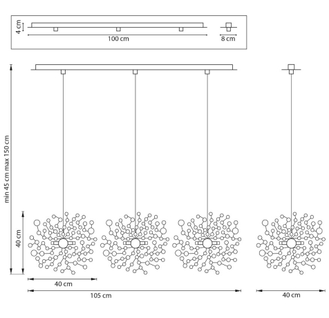 Люстра подвесная с Led лампочками в комплекте Lightstar L3PL721132+Lamps 