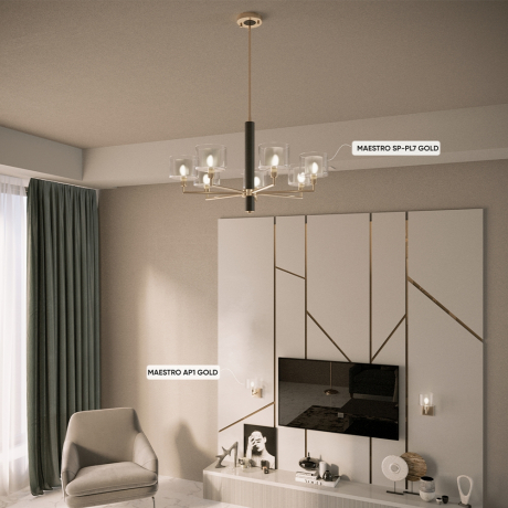 Подвесная люстра Crystal Lux Maestro SP-PL7 Gold 