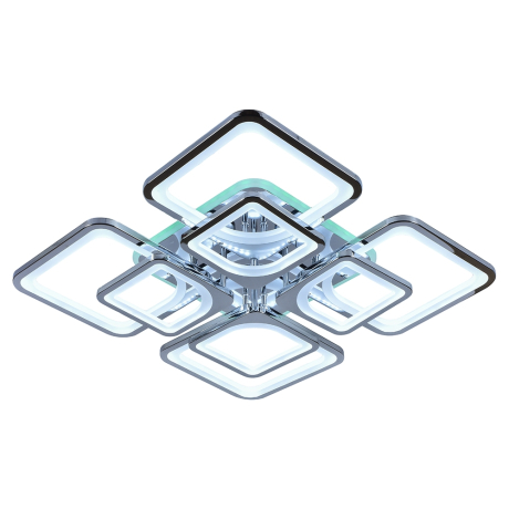 Светодиодная диммируемая люстра с ПДУ Profit Light 8057/4+4 CHR 224W+12W RGB 