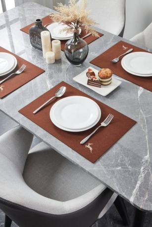 420146 Салфетка для сервировки декоративная (плейсмат) LAKANDAVA, L450, B300, H3, полиэстер, античный коричневый, бежевый Eglo 