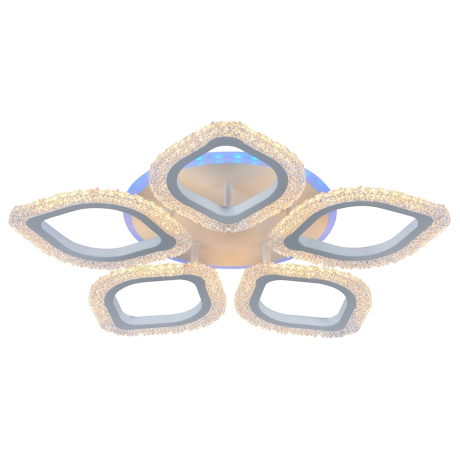 Люстра потолочная светодиодная с пультом ДУ Profit Light 8018/5 WHT 70W+7W RGB 