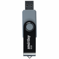 Набор из 3 шт, Флеш-диск 8 GB SMARTBUY Twist USB 2.0, черный, SB008GB2TWK (513905)