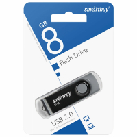 Набор из 3 шт, Флеш-диск 8 GB SMARTBUY Twist USB 2.0, черный, SB008GB2TWK (513905)