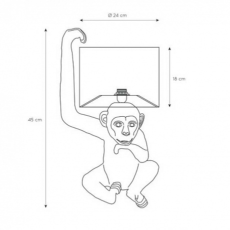 Настольная лампа с обезьянкой Lucide Extravaganza Chimp 10502/81/30 